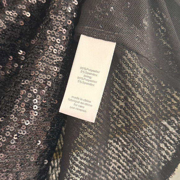 RONNY KOBO Black Sequin Tivia Top Mock Neck Turtleneck Size M - Picture 6 of 7